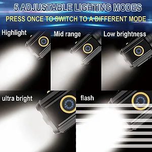 Ліхтар LED Акумуляторний Міні  LED Надзвичайно Яскравий 5000 Люмен 5 Режимів Освітлення Водонепроникний для Надзвичайних Ситуацій на Відкритому Повітрі Кемпінгу synthetic.ua - Фото 1