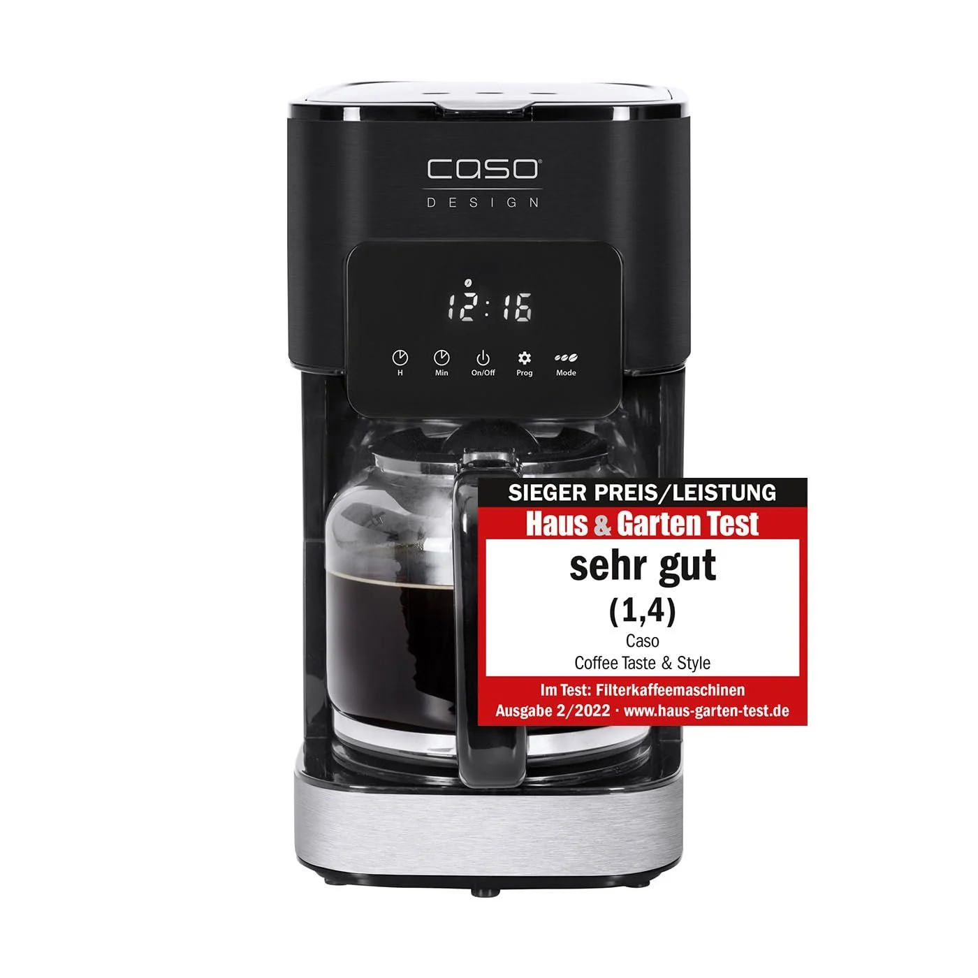 Кофеварка капельная CASO Coffee Taste and Style 1.5 L 92-96 °C Drip Stop 12 чашек нержавеющая сталь, фото №1
