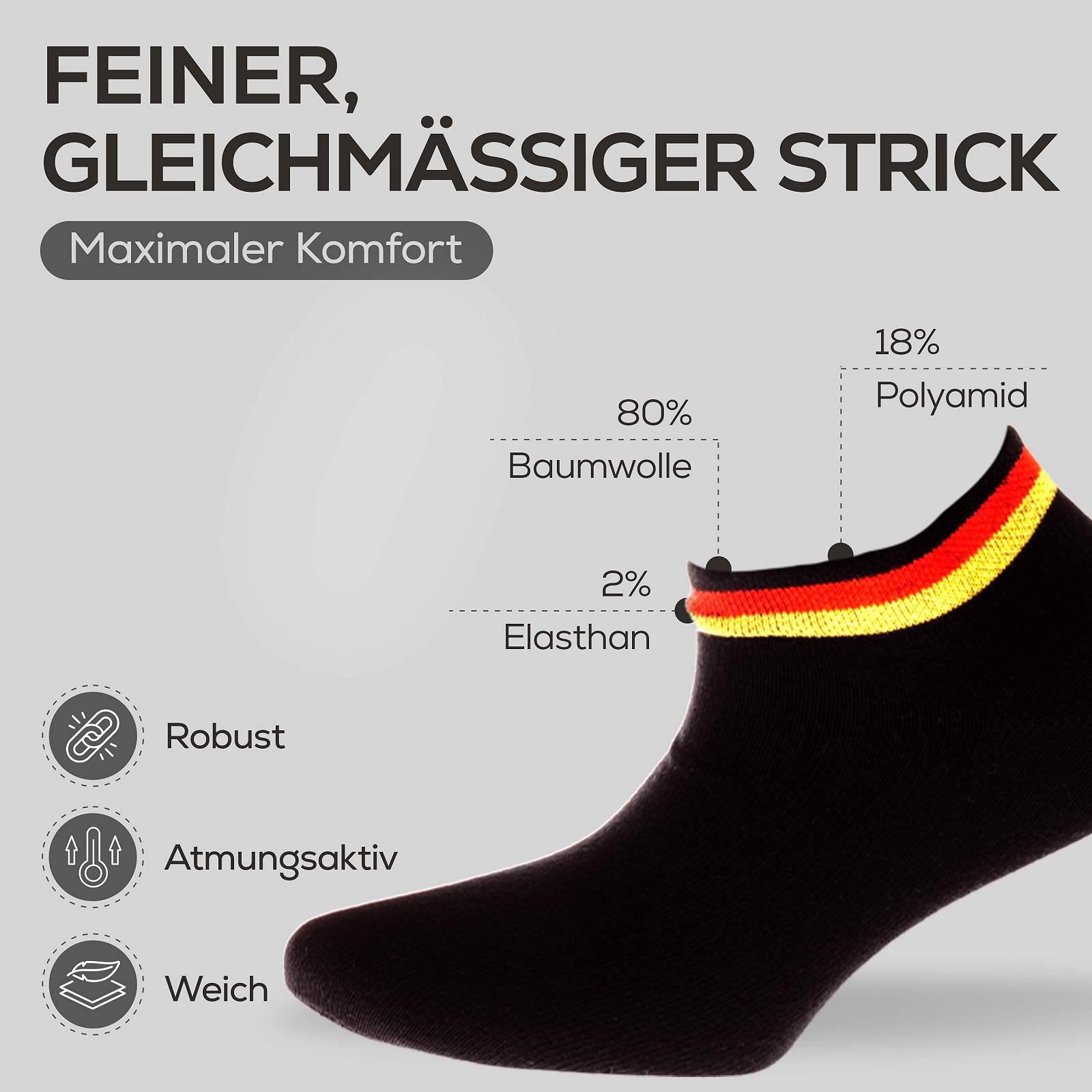 Носки Germany Trainer, 1 пара, Унисекс, из хлопка, с немецким флагом на манжетах, Сделано в Германии, фото №3