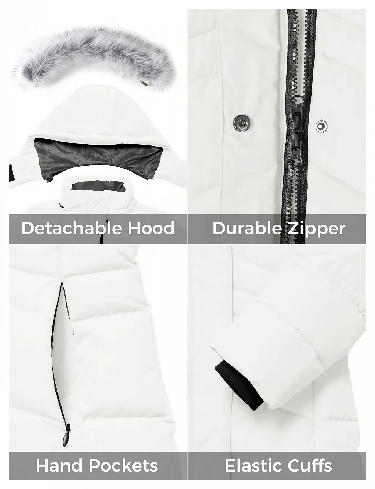 Пухова зимова куртка для дівчат ZSHOW, довга парка, тепла бавовняна куртка з наповнювачем, фото №7