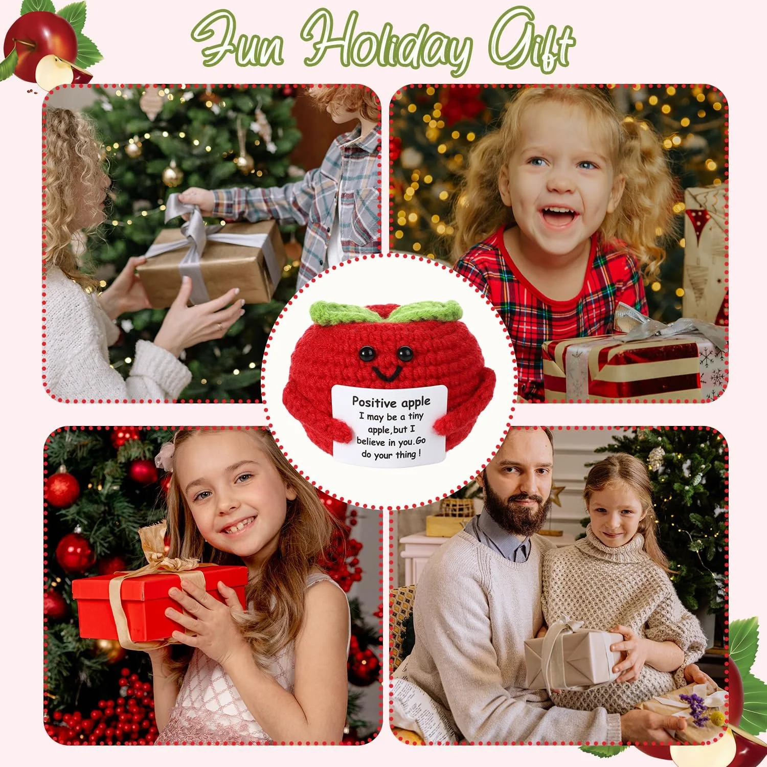 Вязаная игрушка Яблоко BOXOB 5 см Плюшевая игрушка из флиса, фото №7 Вязаная игрушка Яблоко BOXOB 5 см Плюшевая игрушка из флиса, фото №7