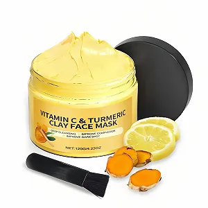 Маска для обличчя з глиною, вітаміном C і куркумою для глибокого очищення - Фото 1