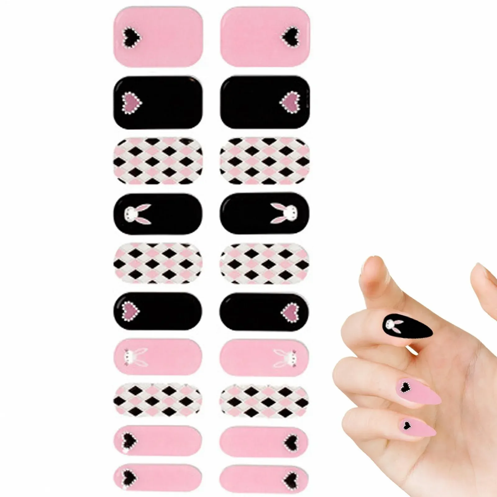 Наклейки для ногтей Semi-Cured Gel Nail Wraps полузастывшие гелевые градиент блестки, фото №8