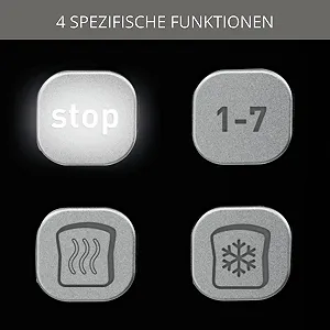 Тостер Krups Smart'n Light KH6418, на два тости, цифровий дисплей, 7 рівнів підсмажування, знімний піддон для крихт, зворотний відлік, підйомний пристрій, чорний synthetic.ua - Фото 1