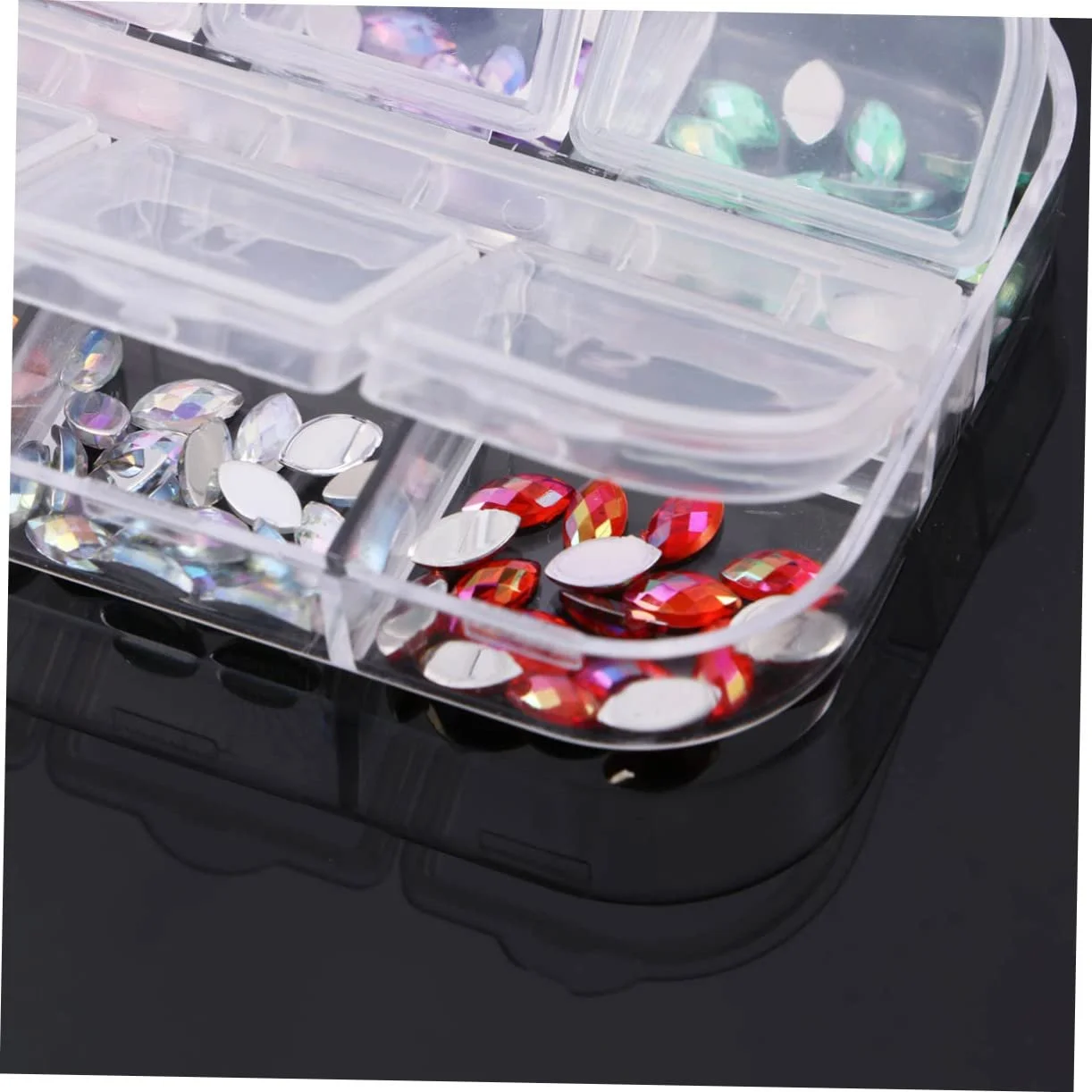 Стразы Healvian для ногтей, цветные, плоские, с коробкой для хранения, блестящие, для украшения ногтей, фото №5 Стразы Healvian для ногтей, цветные, плоские, с коробкой для хранения, блестящие, для украшения ногтей, фото №5