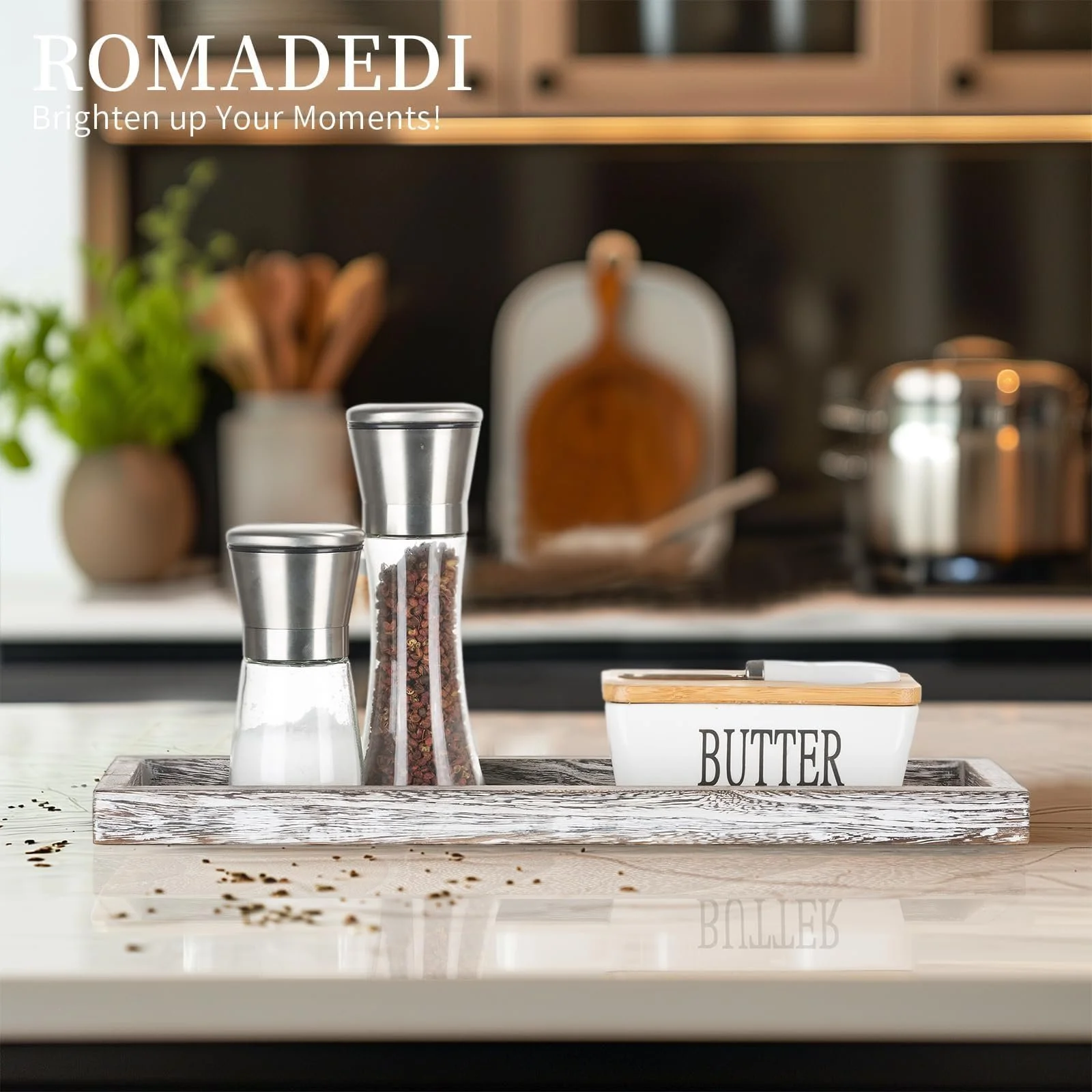 Піднос дерев'яний прямокутний Romadedi 43 см для декорування столу, кавового столика, кухні, вітальні, фото №8 Піднос дерев'яний прямокутний Romadedi 43 см для декорування столу, кавового столика, кухні, вітальні, фото №8