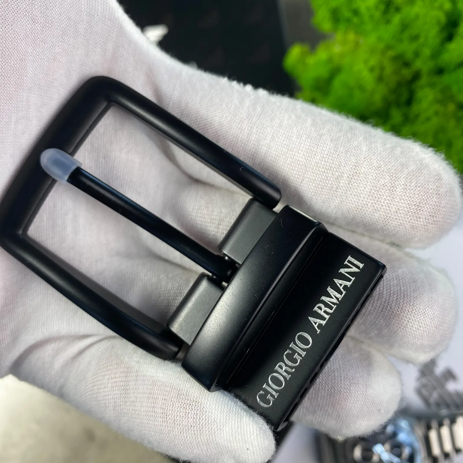 Подарочный набор с кожаным ремнем Giorgio Armani с двумя сменными пряжками Джорджио Армани, фото №5