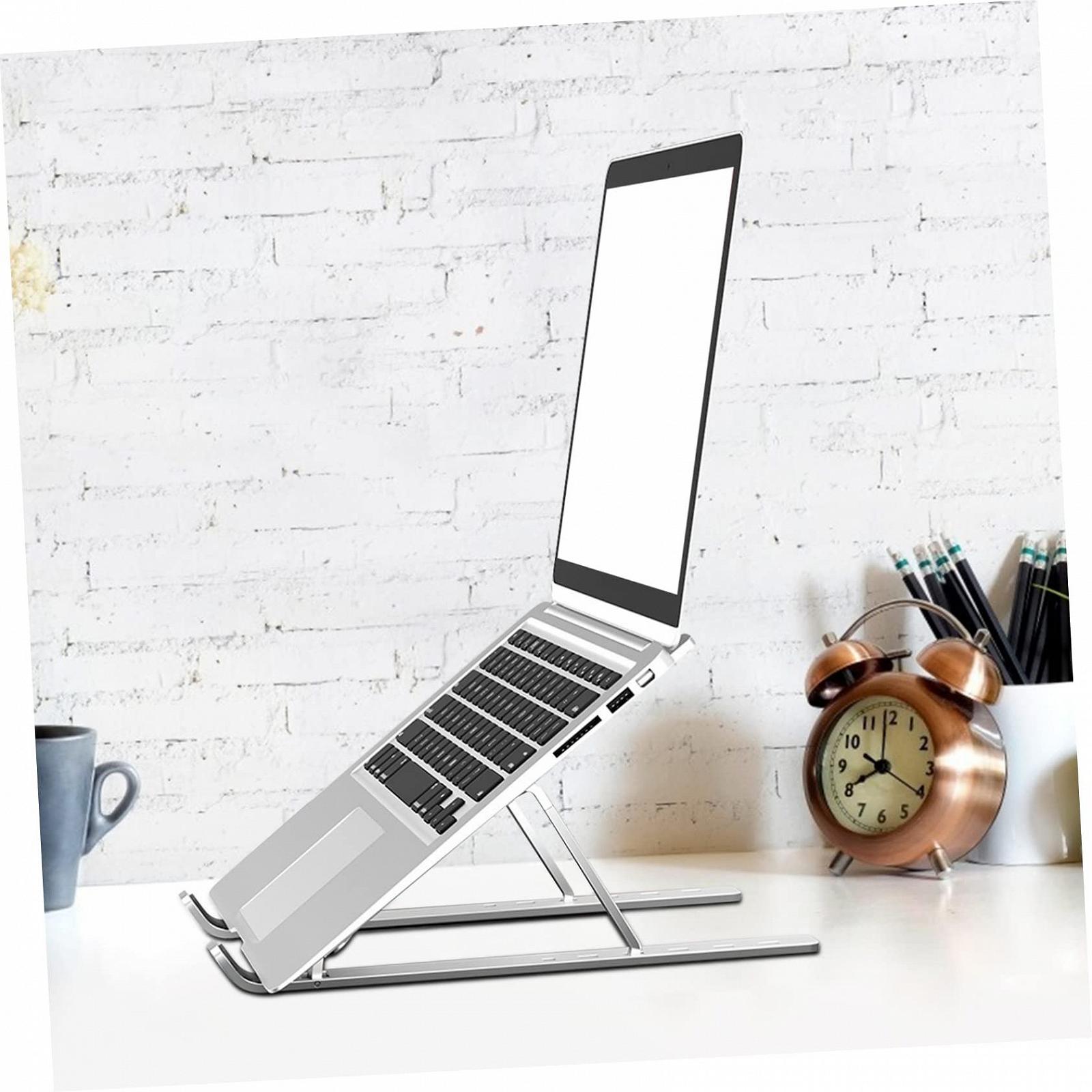 Підставка для ноутбука складана Tofficu з алюмінієвого сплаву, регульована висота, для журналів, книг та планшетів, для навчання та офісів, фото №3