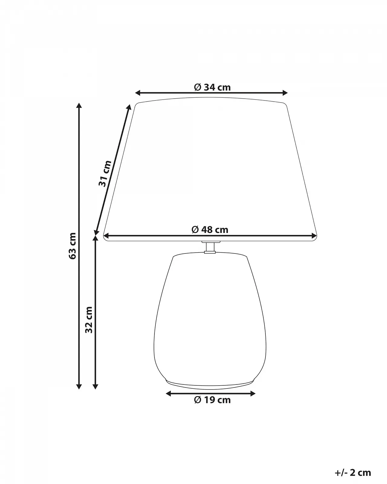 Настільна лампа Beliani Cidra Ceramic Handmade Сірий та бежевий, фото №3