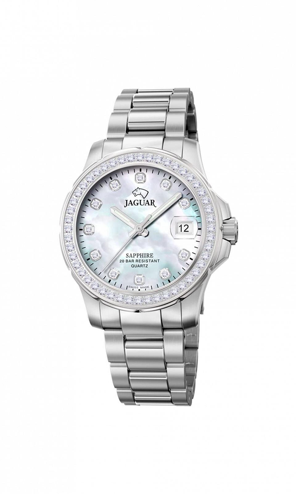 Женские часы JAGUAR Woman Collection J892/1 Перламутровый корпус 34.5 мм со стальным ремешком, фото №1