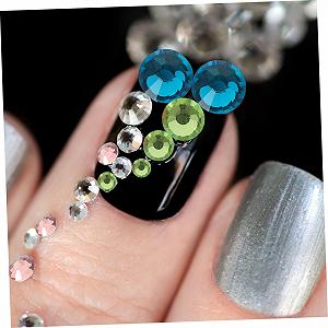 Стрази Плоскі для дизайну нігтів Healeved, блискучі synthetic.ua - Фото 1