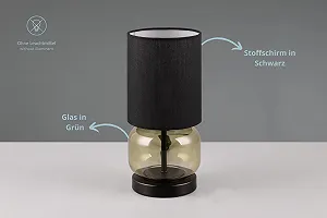 Настільна лампа Elia зі шнуровим вимикачем IP20 скло E27 макс. 40 Вт Black Matt Amber synthetic.ua - Фото 1