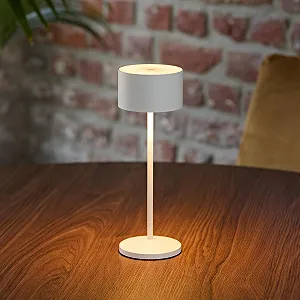 Настільна лампа SIGOR Veluna LED Акумуляторна Бездротова Димована FlexMood (2200 K/2700 K) IP44 Snow White synthetic.ua - Фото 1