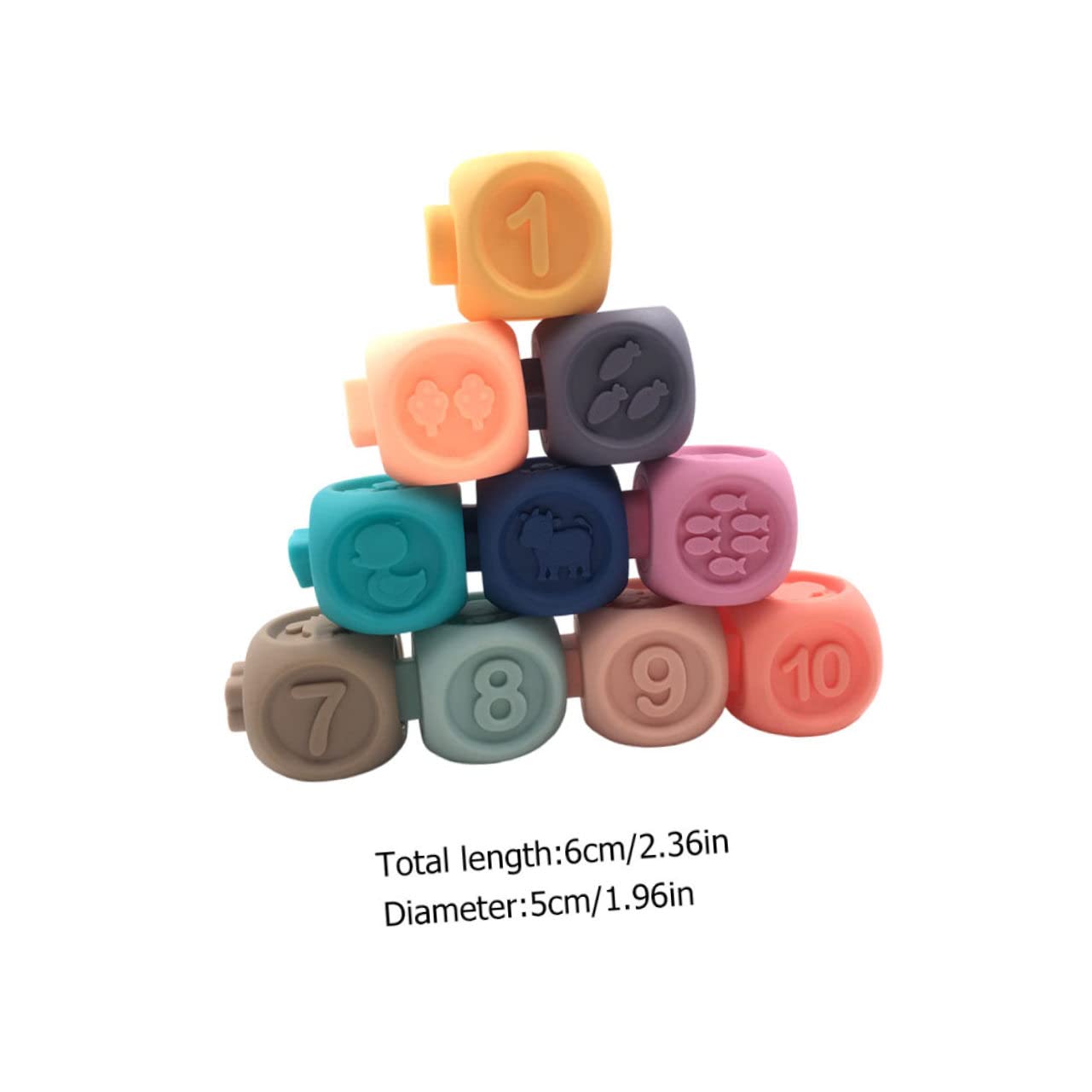 Игрушка PHENOFICE 1 Set Digital Building Blocks Chew Toy для детей Soft Rubber, фото №2