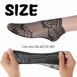 Жіночі шкарпетки з рюшами (6 пар) Мереживні шкарпетки Чорний L synthetic.ua - Фото 1