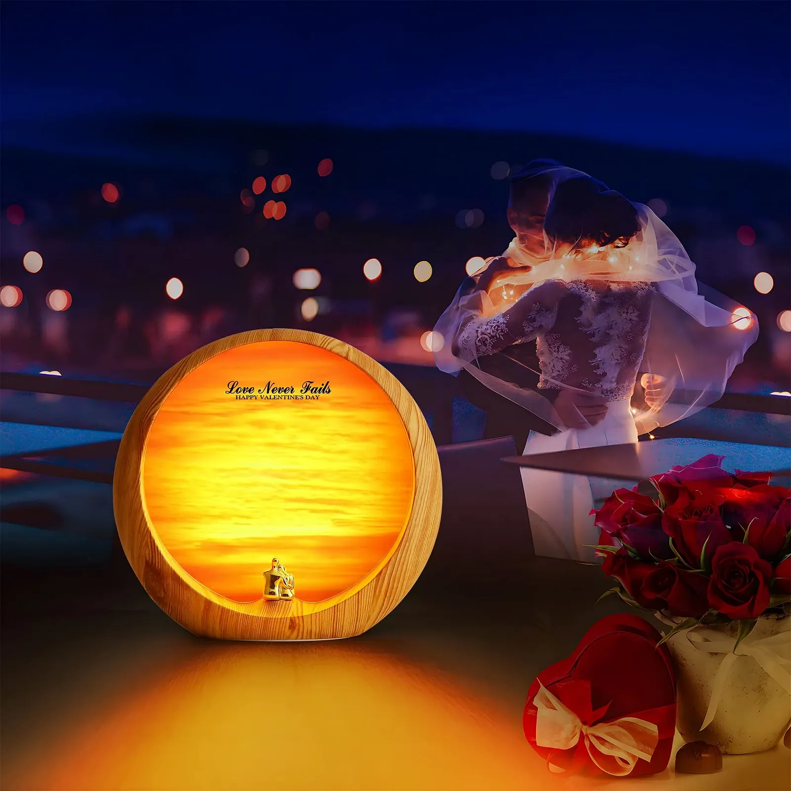 Настільна лампа mamre Golden Sunset Lamp, USB, сенсорна, з регулюванням яскравості, декор для дому, фото №4