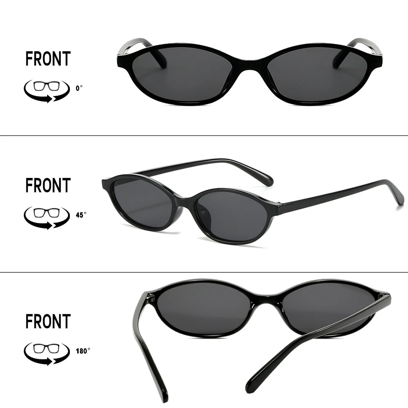 Солнцезащитные очки Retro LOJUDI Oval Cateye Vantage, защита от УФ-излучения, фото №2