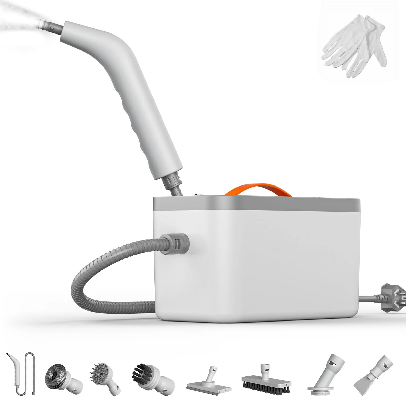 Ручний пароочисник hiee з 6 насадками-щітками, компактний пристрій для ефективного глибокого очищення, ідеально підходить для дому, автомобіля та іншого, фото №1