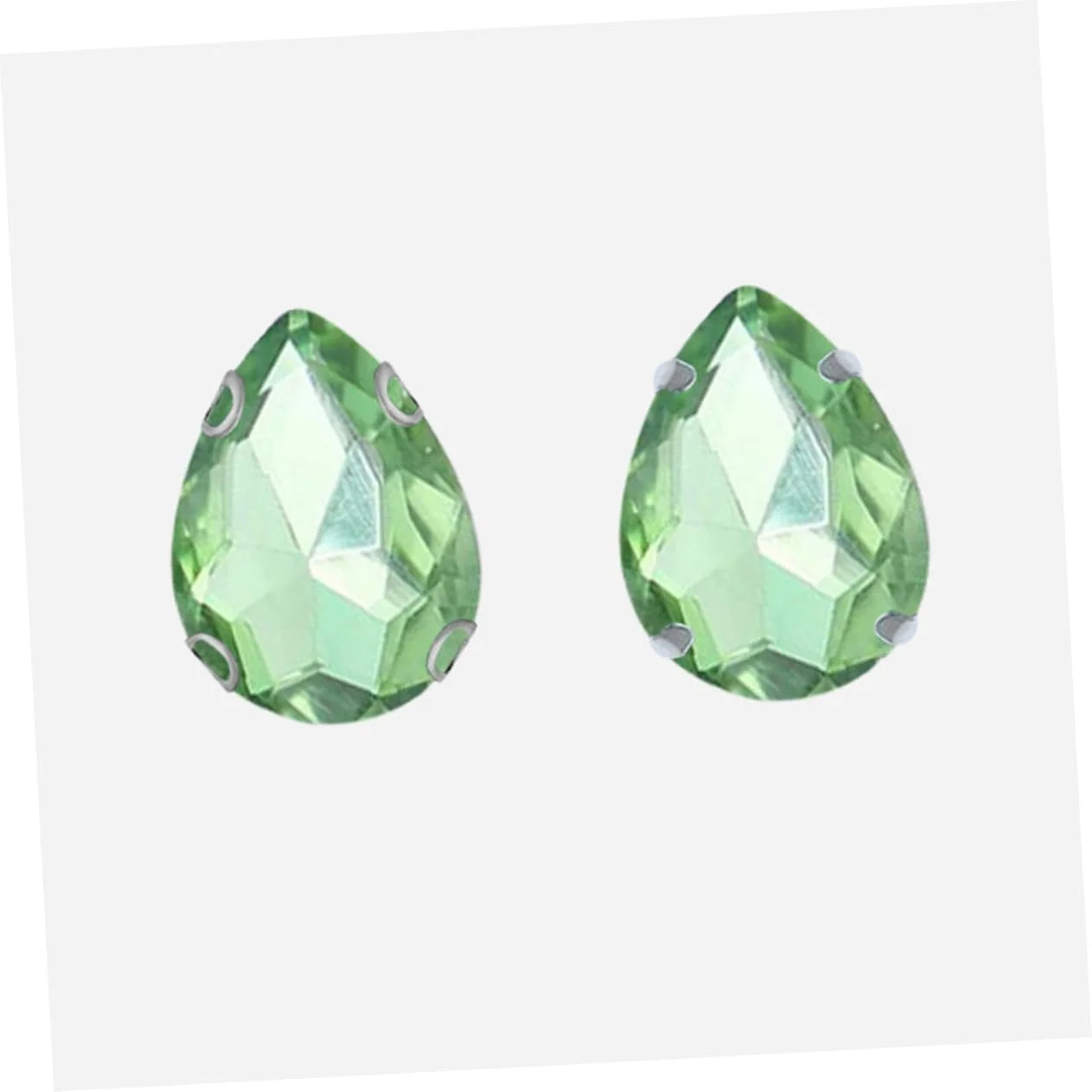 Стразы Стеклянные VILLCASE 50 шт. Каплевидная Форма Светло-зеленый 18 X 25 мм, фото №3