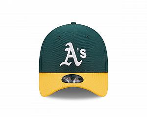 Кепка New Era MLB Diamond Era 39Thirty Stretch Oakland Athletics Темно-зелена synthetic.ua - Фото 1