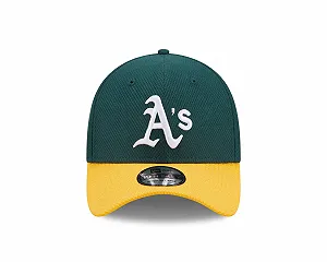 Кепка New Era MLB Diamond Era 39Thirty Stretch Oakland Athletics Темно-зеленая synthetic.ua - Фото 1