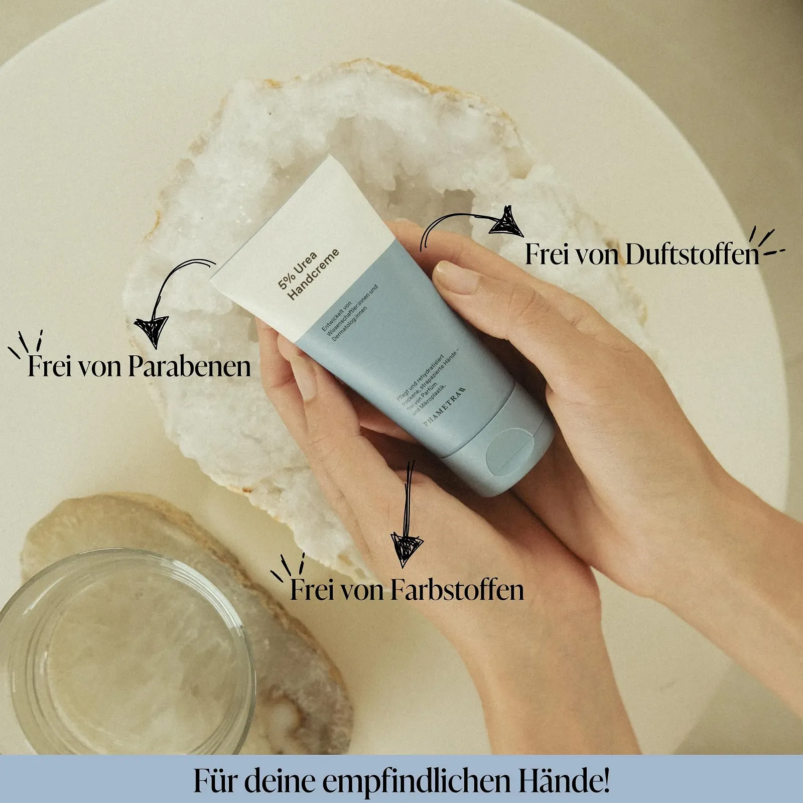 Крем для рук 5% мочевины Питает и увлажняет сухие и поврежденные руки Без запаха Быстро впитывается Без микропластика 50 мл, фото №3