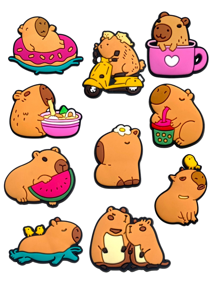 Джибітси Капібара Capybara 10 шт аксесуари крокс прикраса, фото №1