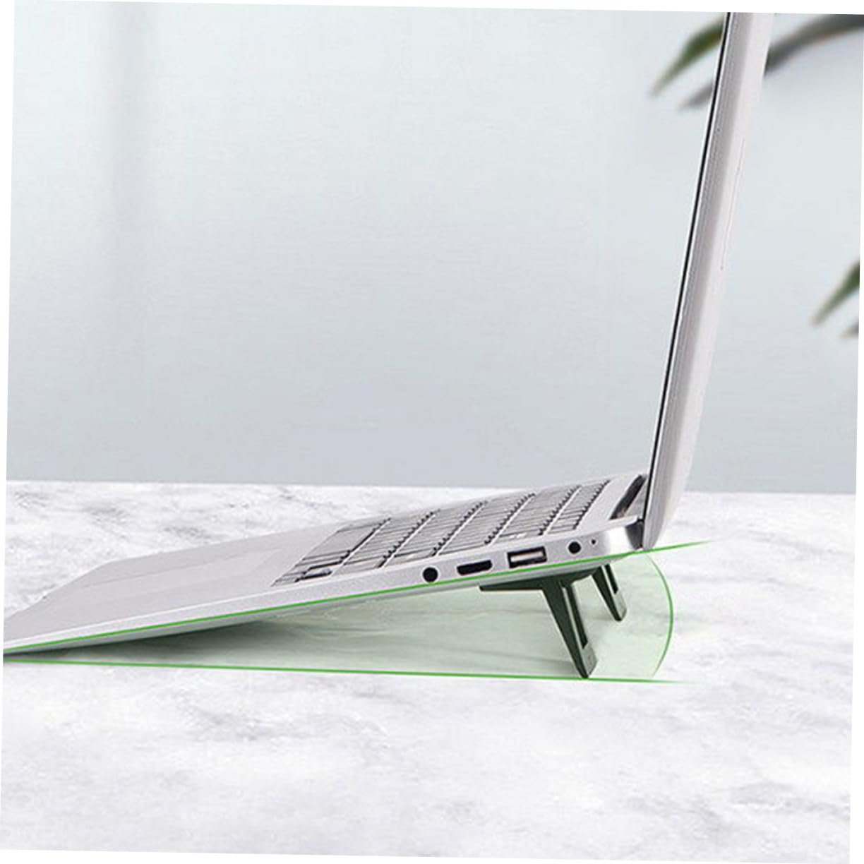 Подставка для ноутбука Kisangel Эргономичная PC Материал Складная Регулируемая по высоте для ноутбуков и планшетов Вентилируемая Портативная для офиса Конференц-зала и дома, фото №2