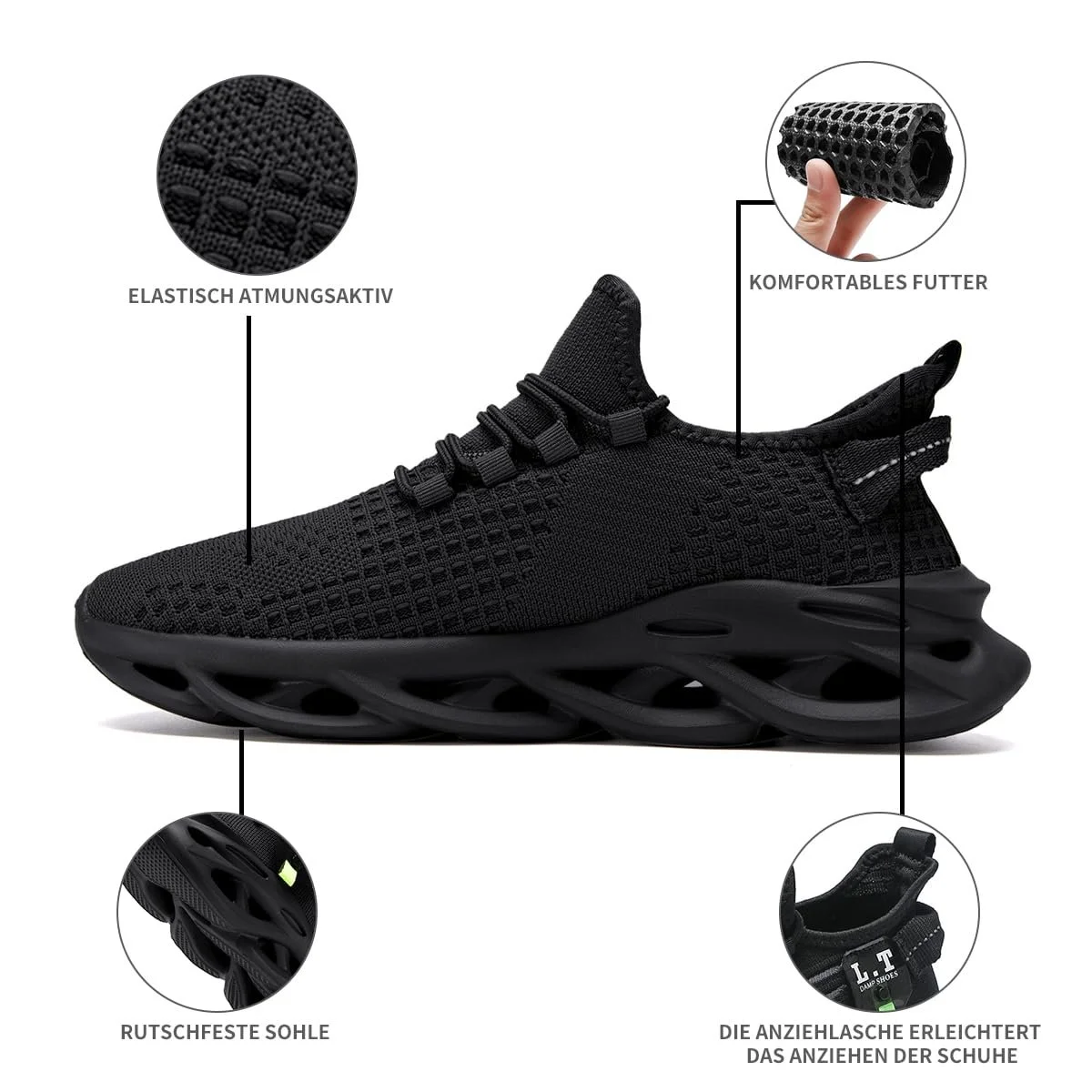 Кросівки чоловічі ZDFQLGV для бігу, спортивні, для ходьби, дихаючі, фото №3 Кросівки чоловічі ZDFQLGV для бігу, спортивні, для ходьби, дихаючі, фото №3