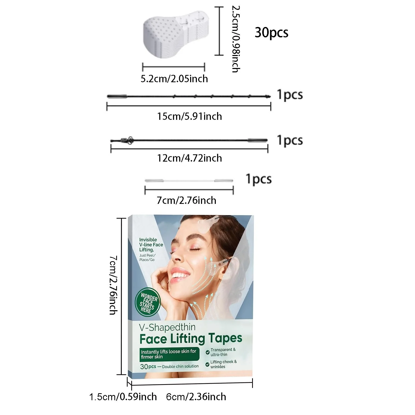 Стрічки для підтяжки обличчя 60 шт, фото №7 Стрічки для підтяжки обличчя 60 шт, фото №7