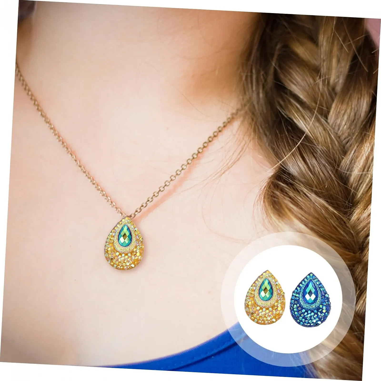 Стразы Каплевидные VILLCASE 200 шт. для одежды, вышивки, украшений, патчей, бисера, аксессуаров, цвет павлиний, фото №4