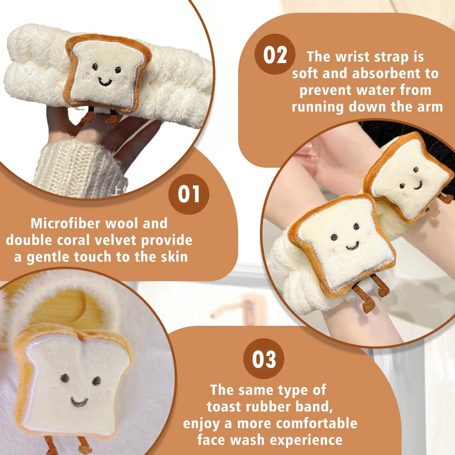 Косметична пов'язка на голову, еластичні, фото №3