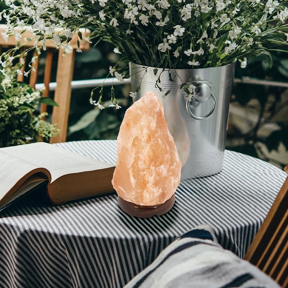 Настільна лампа etc-shop сольовий кристал E14 19 см Темно-коричнева, фото №6