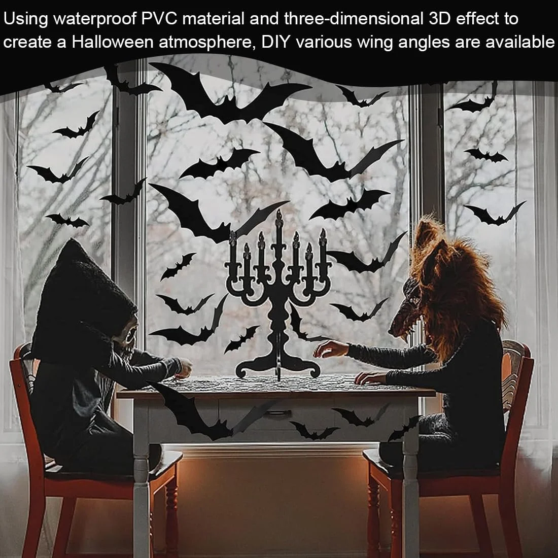 Наклейки на стіну Halloween 3D Bats PVC DIY Набір 48 шт. Black, фото №5 Наклейки на стіну Halloween 3D Bats PVC DIY Набір 48 шт. Black, фото №5