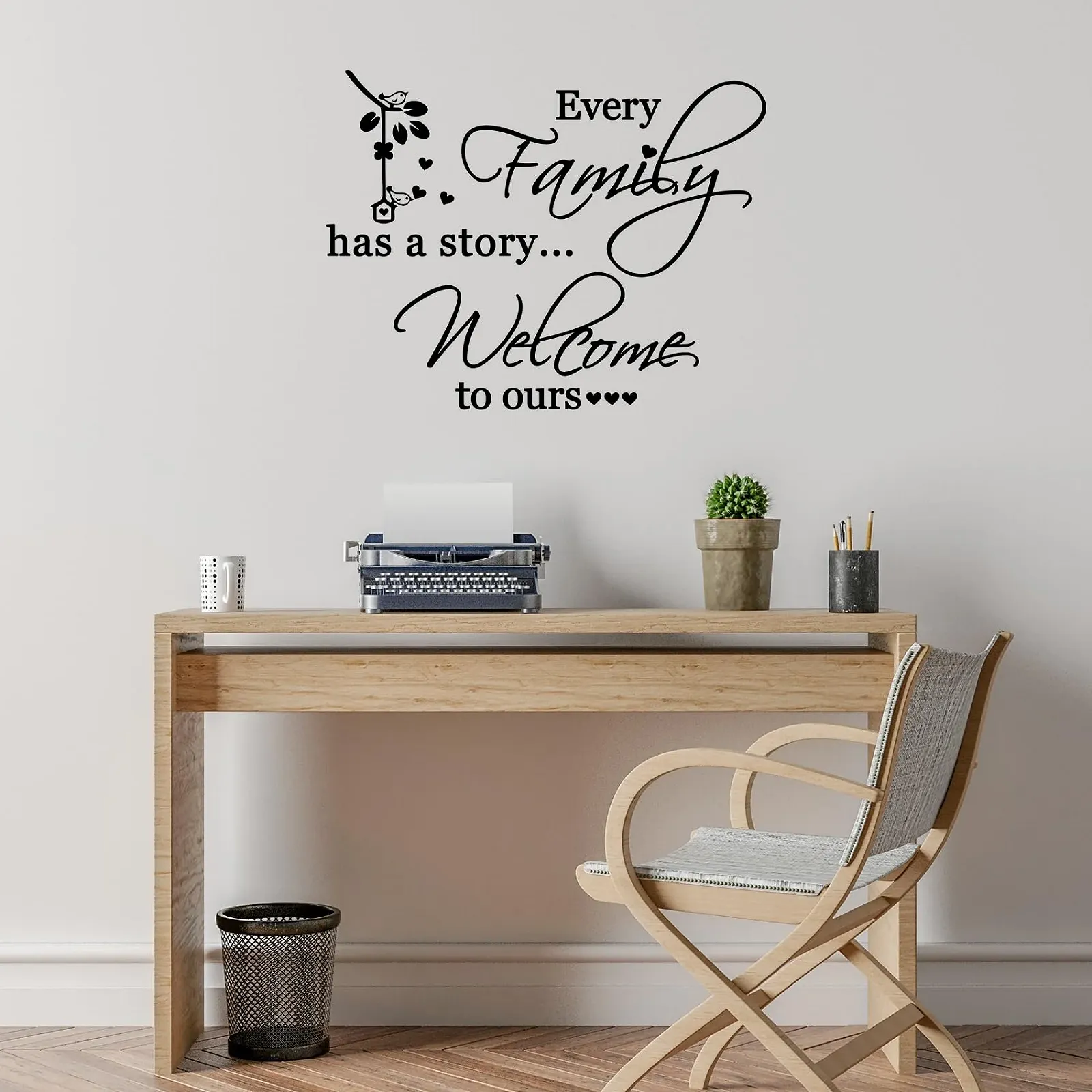 Наклейка на стену Jiayaus Цитата Every Family Has A Story Виниловая 44 x 34 см, фото №3