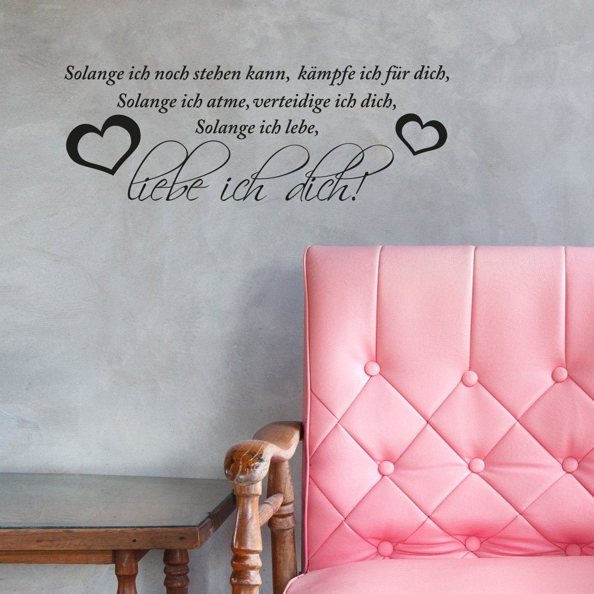 Наклейка на стіну 50 x 18 см з німецьким текстом "Solange ich noch Stehen kann, kämpfe ich für Dich...", фото №3 Наклейка на стіну 50 x 18 см з німецьким текстом "Solange ich noch Stehen kann, kämpfe ich für Dich...", фото №3