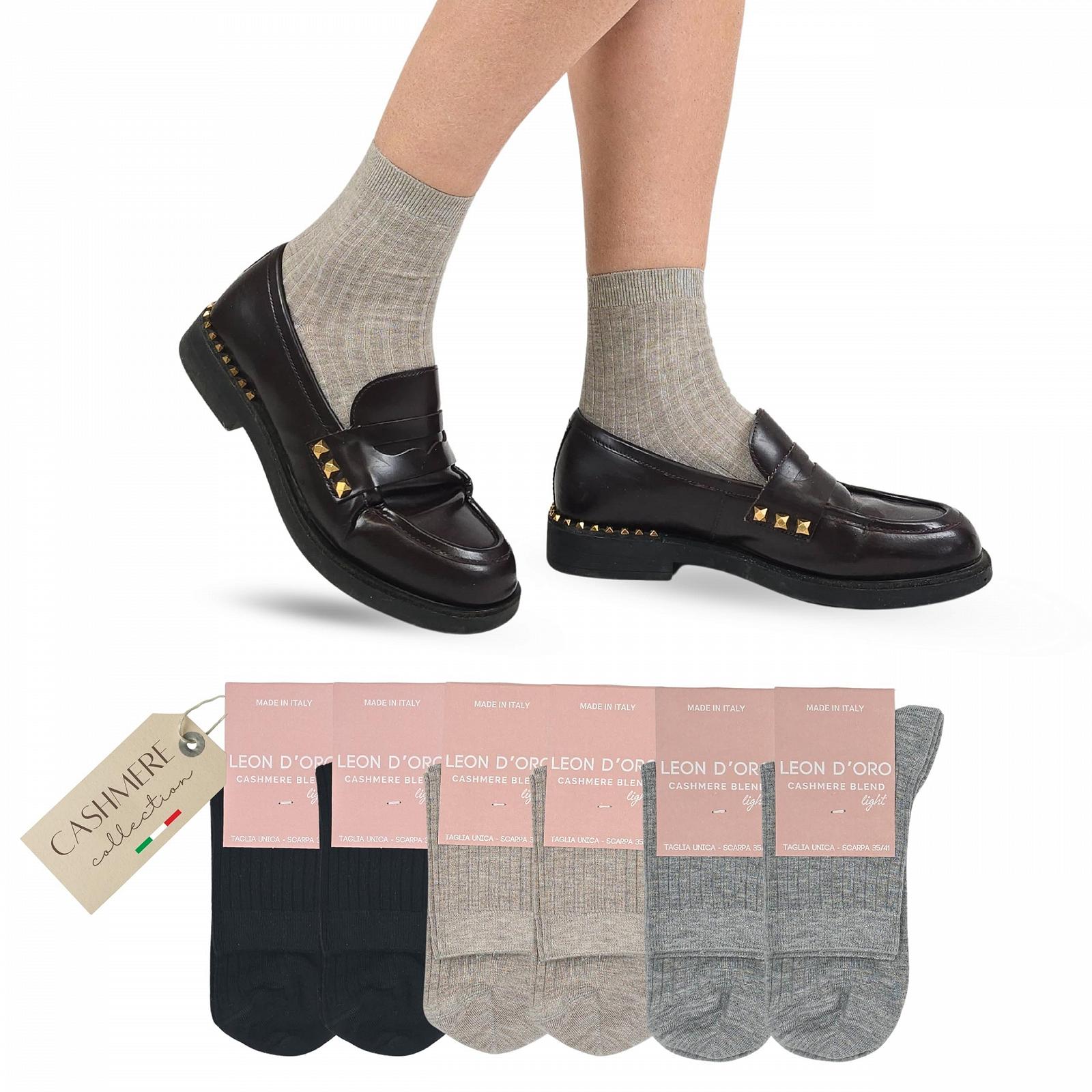 Женские носки LEON D'ORO Кашемир Вискоза Зимние Сделано в Италии, фото №1