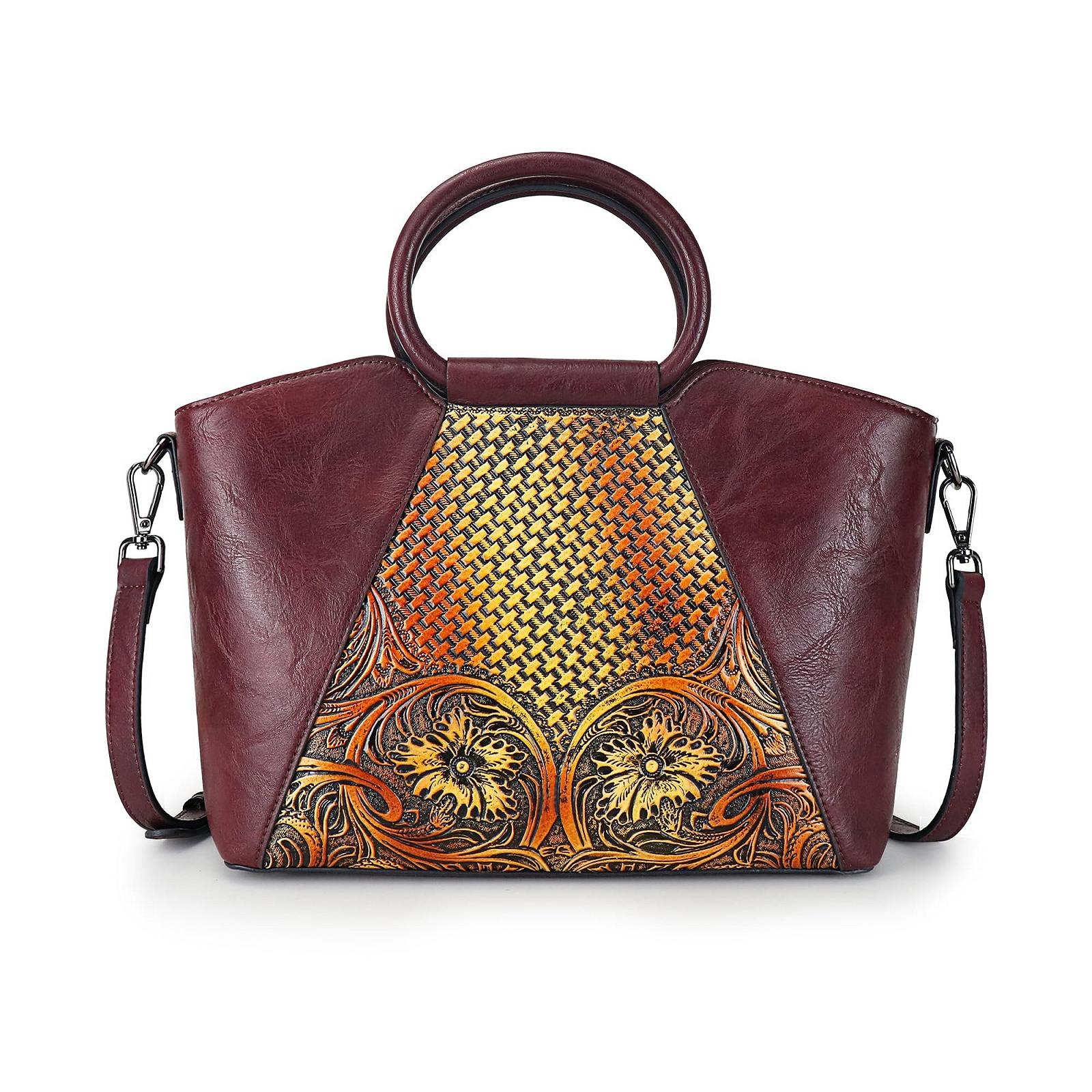 Сумка женская LE TEULO кожаная с ручкой сверху Винтажная сумка через плечо Большая сумка-шоппер для женщин для школы и шоппинга, фото №1