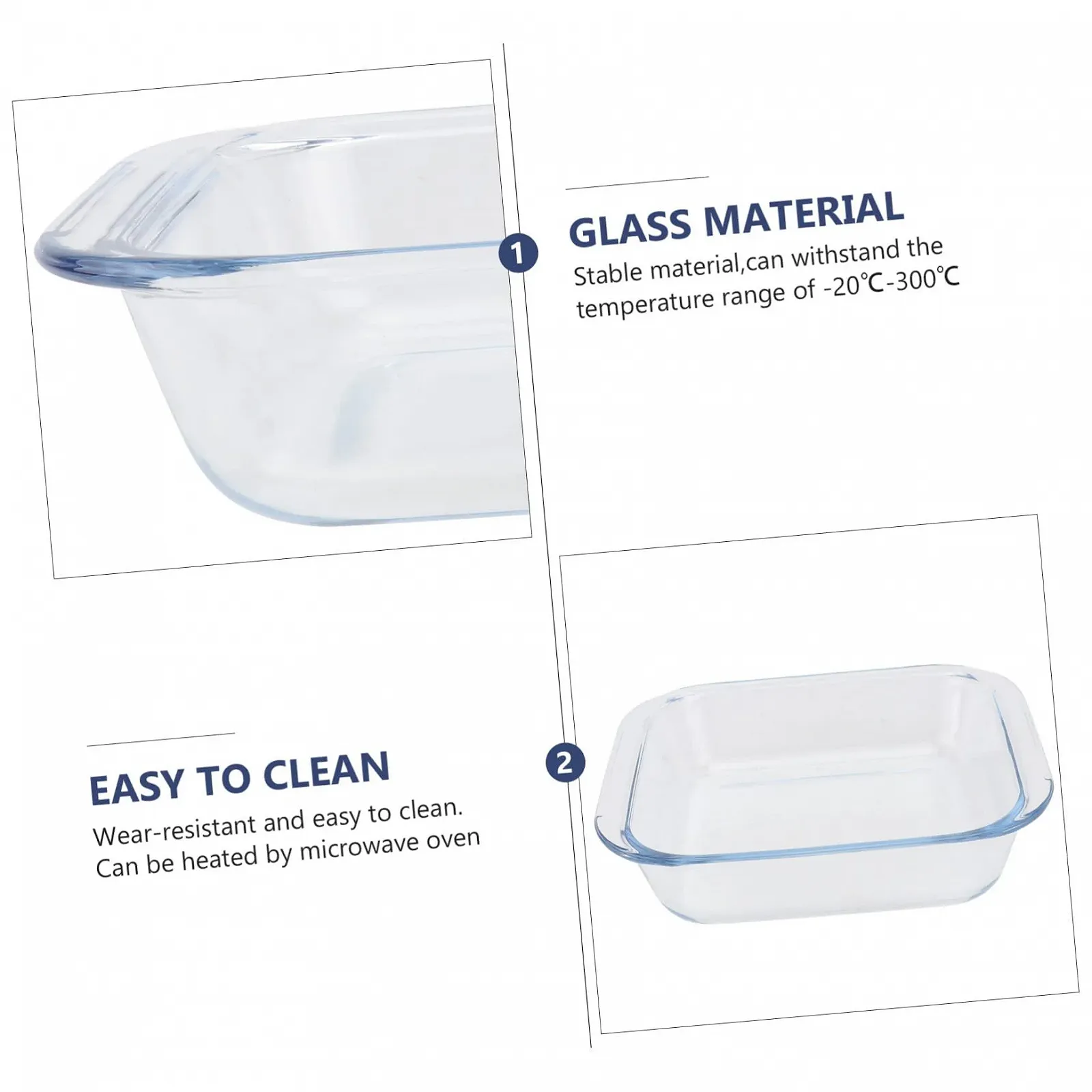 Таця для подачі Gatuida термостійка скляна 1 шт для мікрохвильової печі та духовки боросилікатне скло, фото №3