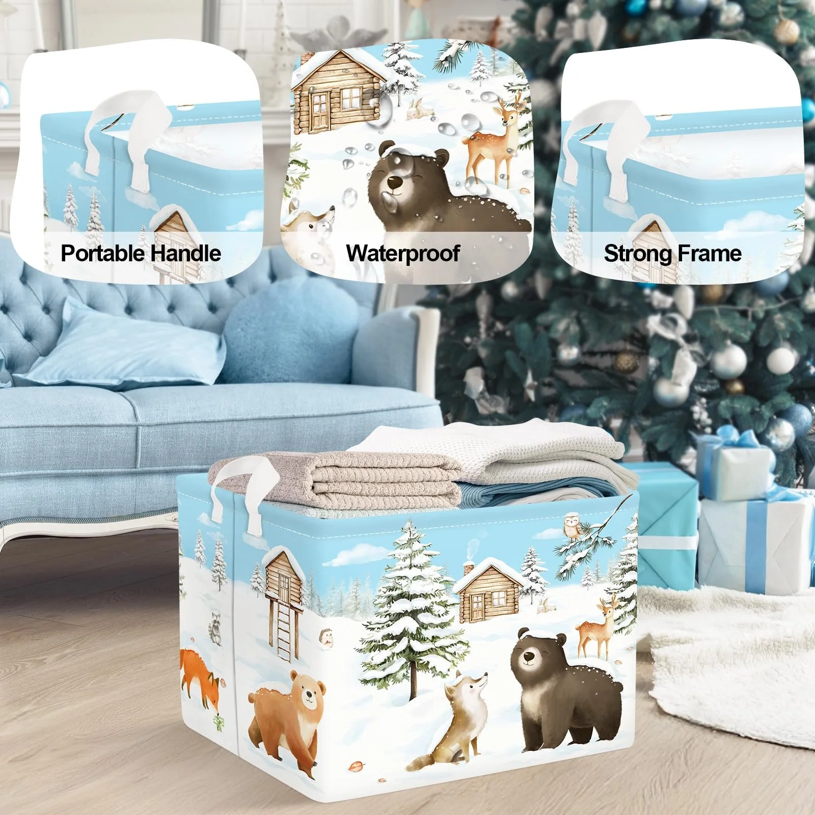 Корзина для игрушек HUUMONSS Winter Forest Animals для мальчиков и девочек 36 л, фото №4 Корзина для игрушек HUUMONSS Winter Forest Animals для мальчиков и девочек 36 л, фото №4