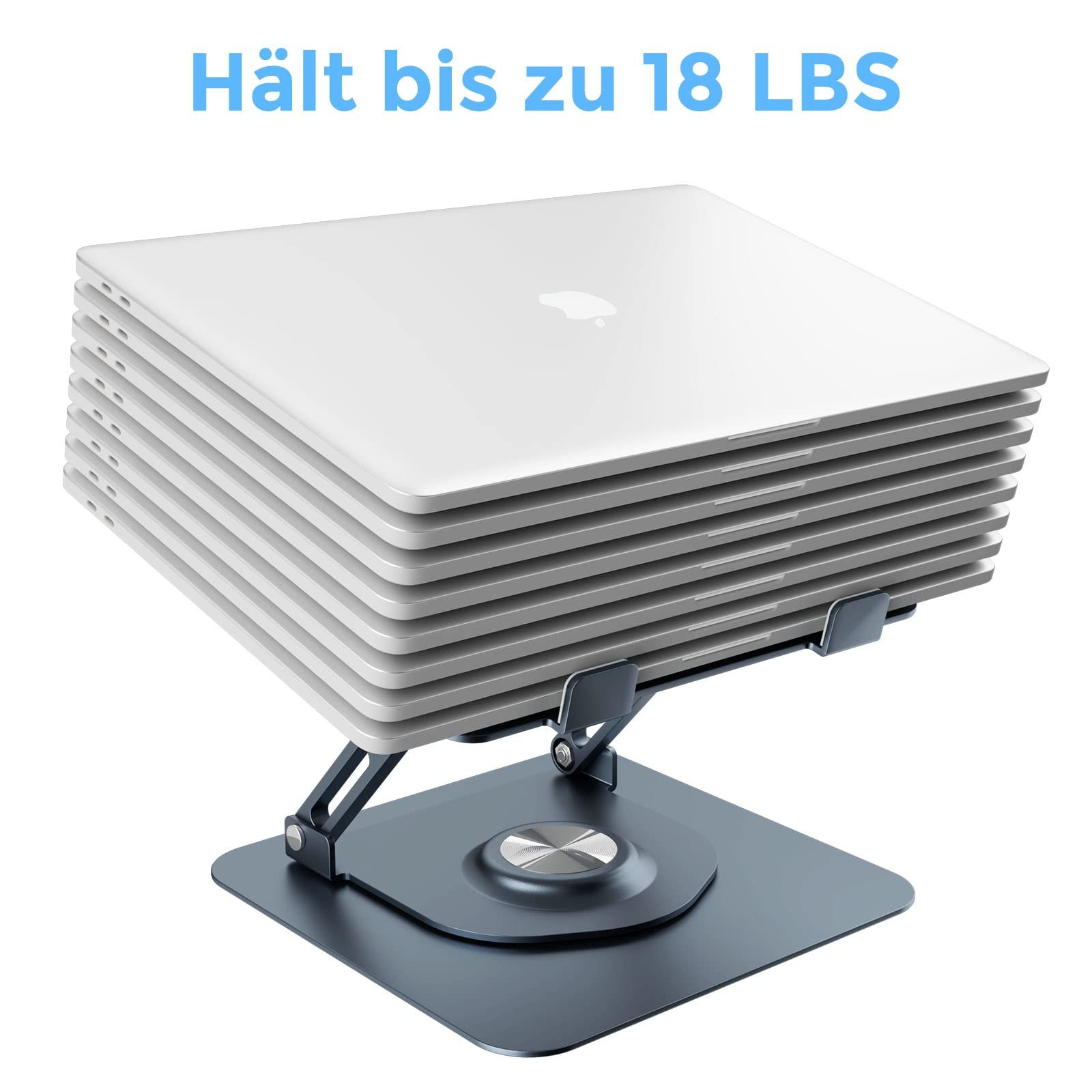 Підставка для ноутбука з круглою основою, що обертається на 360 градусів, ергономічна, вентильована, фото №4