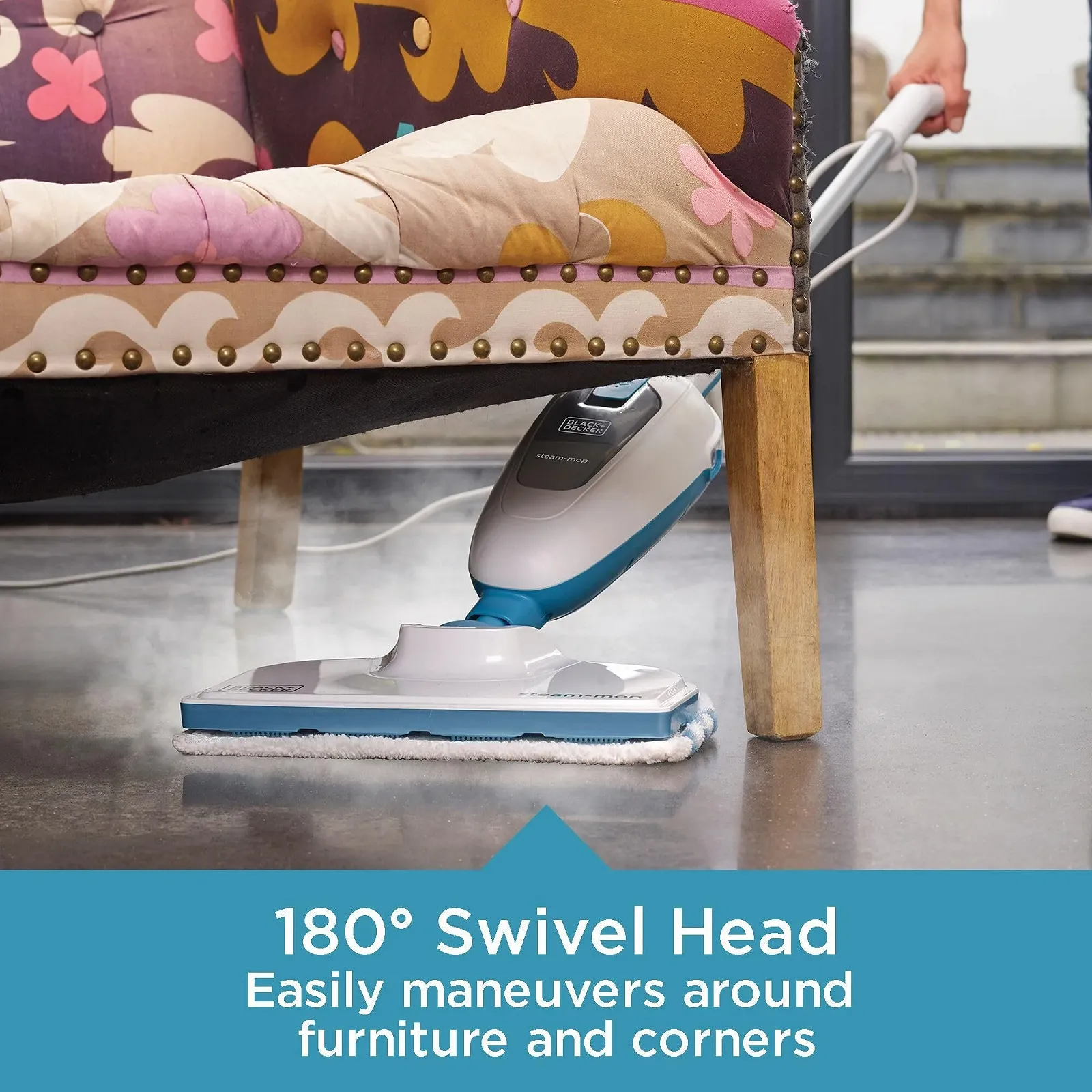 Пароочиститель BLACK+DECKER HSM13E1 White, фото №4