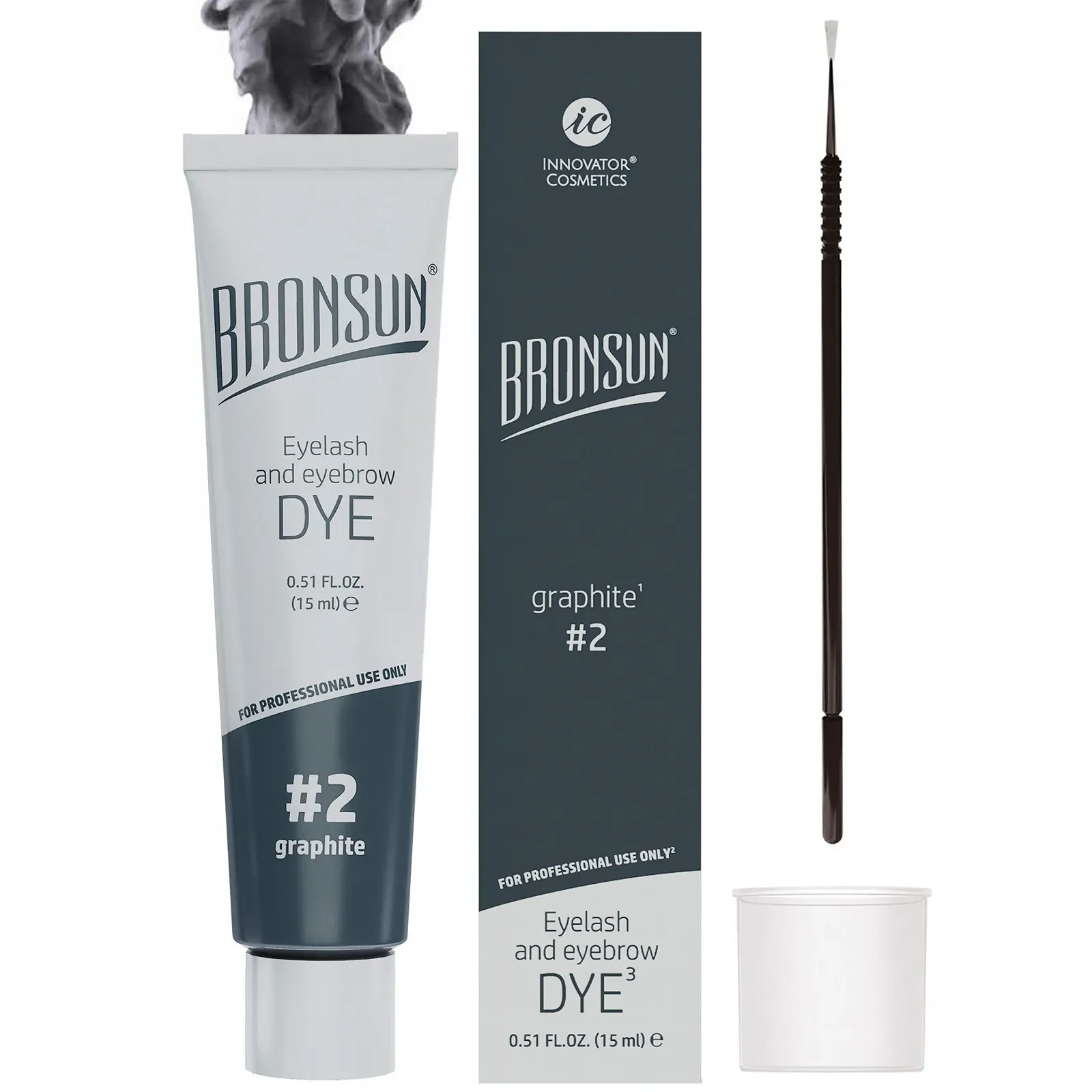 Гель Bronsun Eyebrow & Eyelash DYE Gel Graphite Grey 15 мл, фото №1