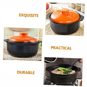 Керамическая кастрюля VICASKY Жаропрочная из глины для тушения супов и риса synthetic.ua - Фото 1