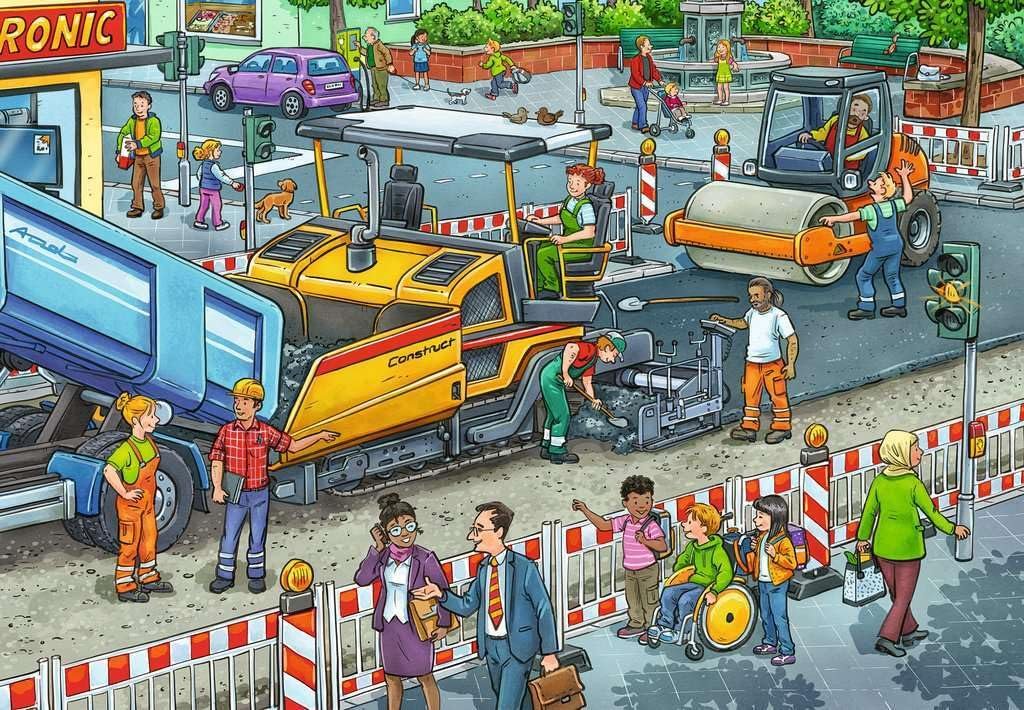 Пазл Ravensburger Children's Puzzle Road Construction Site 2 x 12 элементов для детей от 3 лет, фото №4