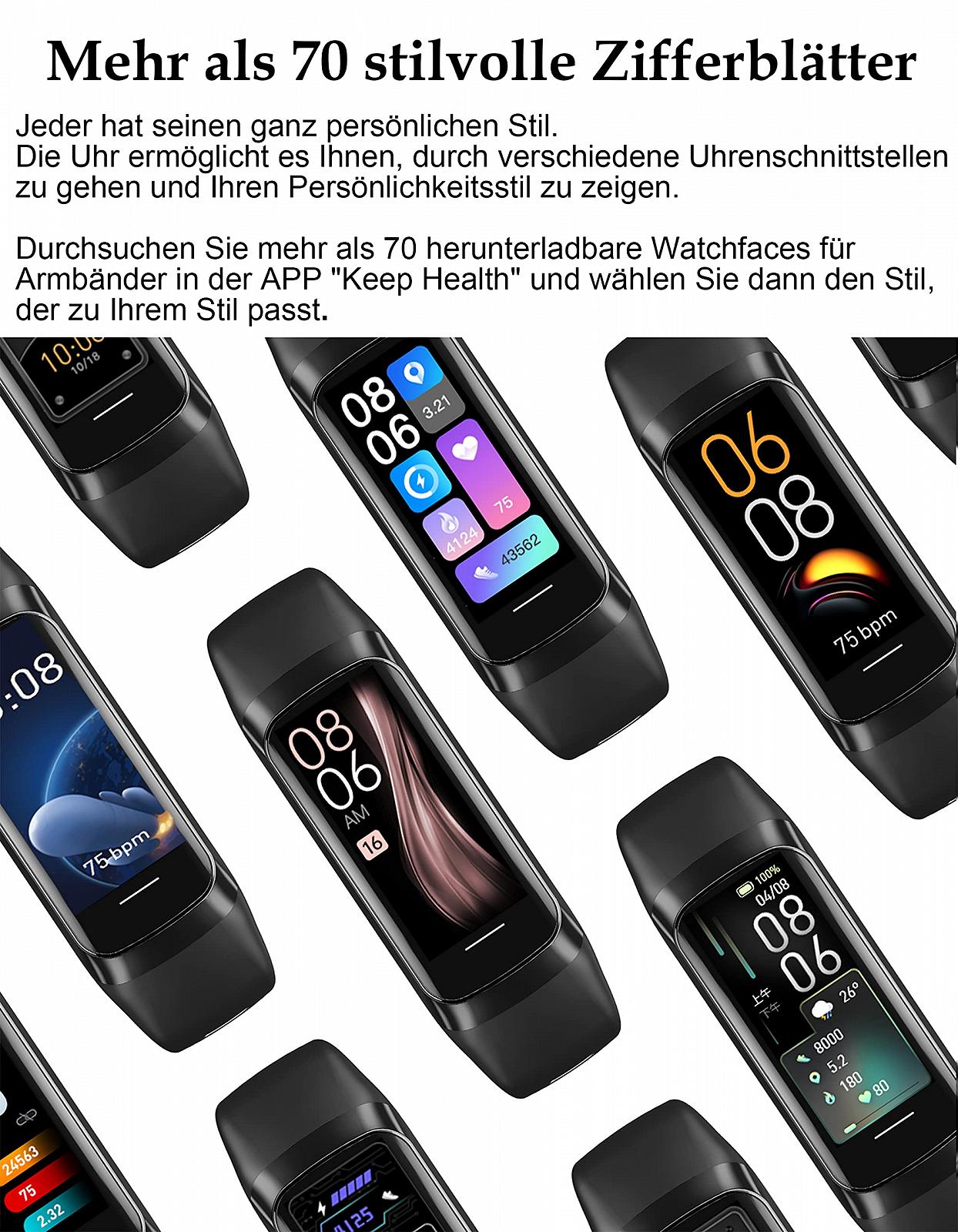 Часы findtime Fitness Men's Smartwatch с измерением кровяного давления Health Sports Women's Pedometer без приложения и мобильного телефона Heart Rate Monitor Running, фото №4