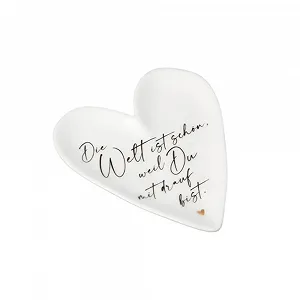 Декоративная тарелка Good old Friends Mini Heart "Мир прекрасен, потому что ты есть в нем" - Фото 1