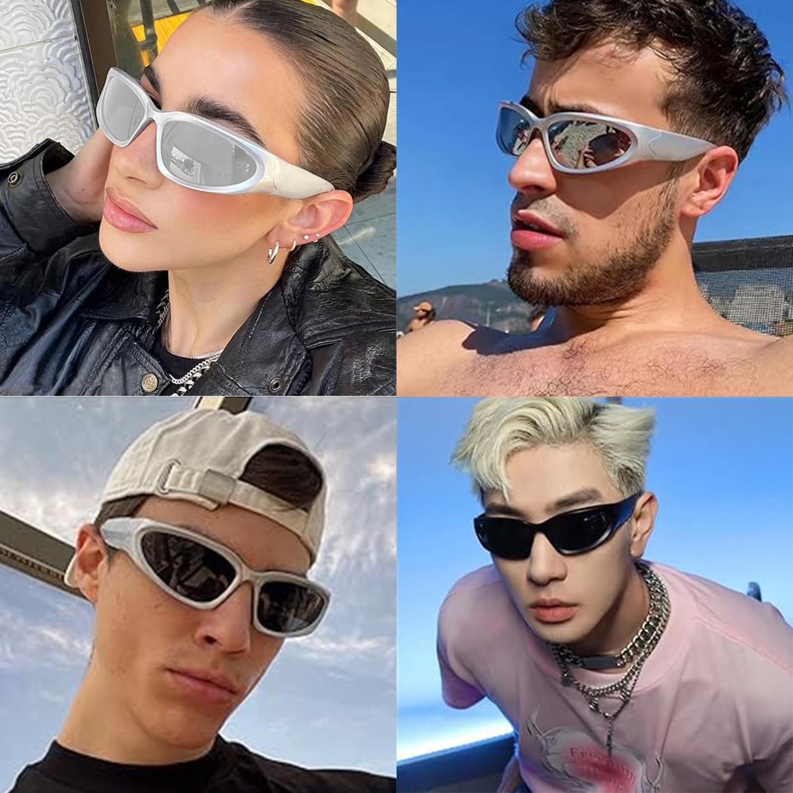 Солнцезащитные очки FOSDICK, 3 шт., Y2k, футуристические, легкие, обертывающие UV400, поляризованные спортивные, фото №5 Солнцезащитные очки FOSDICK, 3 шт., Y2k, футуристические, легкие, обертывающие UV400, поляризованные спортивные, фото №5