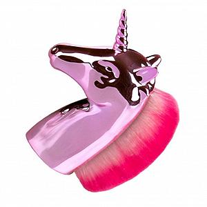 Пензель для макіяжу Єдиноріг Beaupretty Практичний косметичний пензель для пудри Пензель для рум'ян (Білий) Рожеве золото synthetic.ua - Фото 1