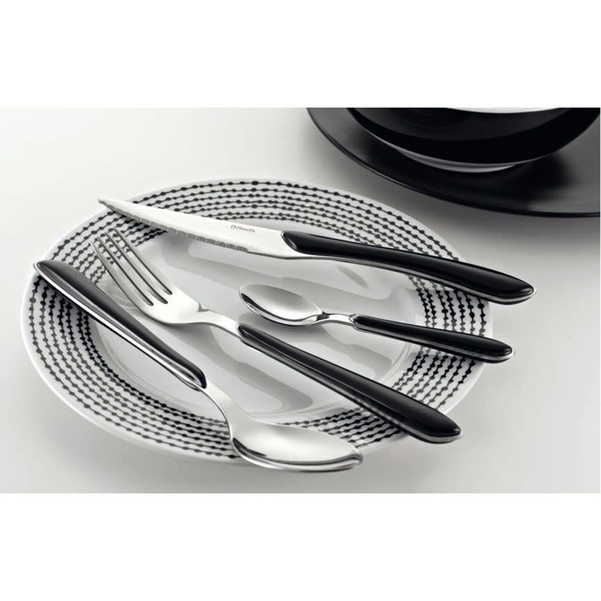 Столовые приборы Amefa ECLAT на 8 персон, нержавеющая сталь с высококачественными пластиковыми ручками черного цвета, 32 предмета, фото №4 Столовые приборы Amefa ECLAT на 8 персон, нержавеющая сталь с высококачественными пластиковыми ручками черного цвета, 32 предмета, фото №4